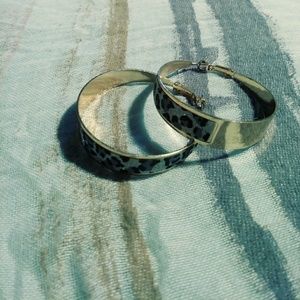 Gold Leapard Print Earrings